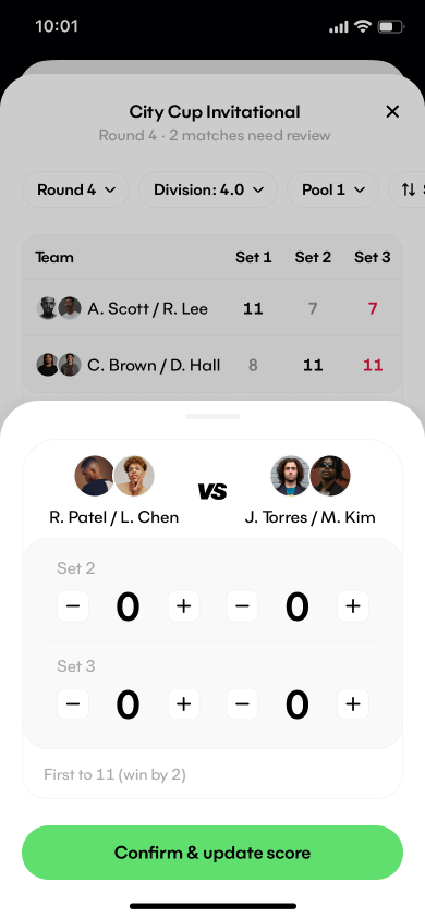 Score conflicts screen