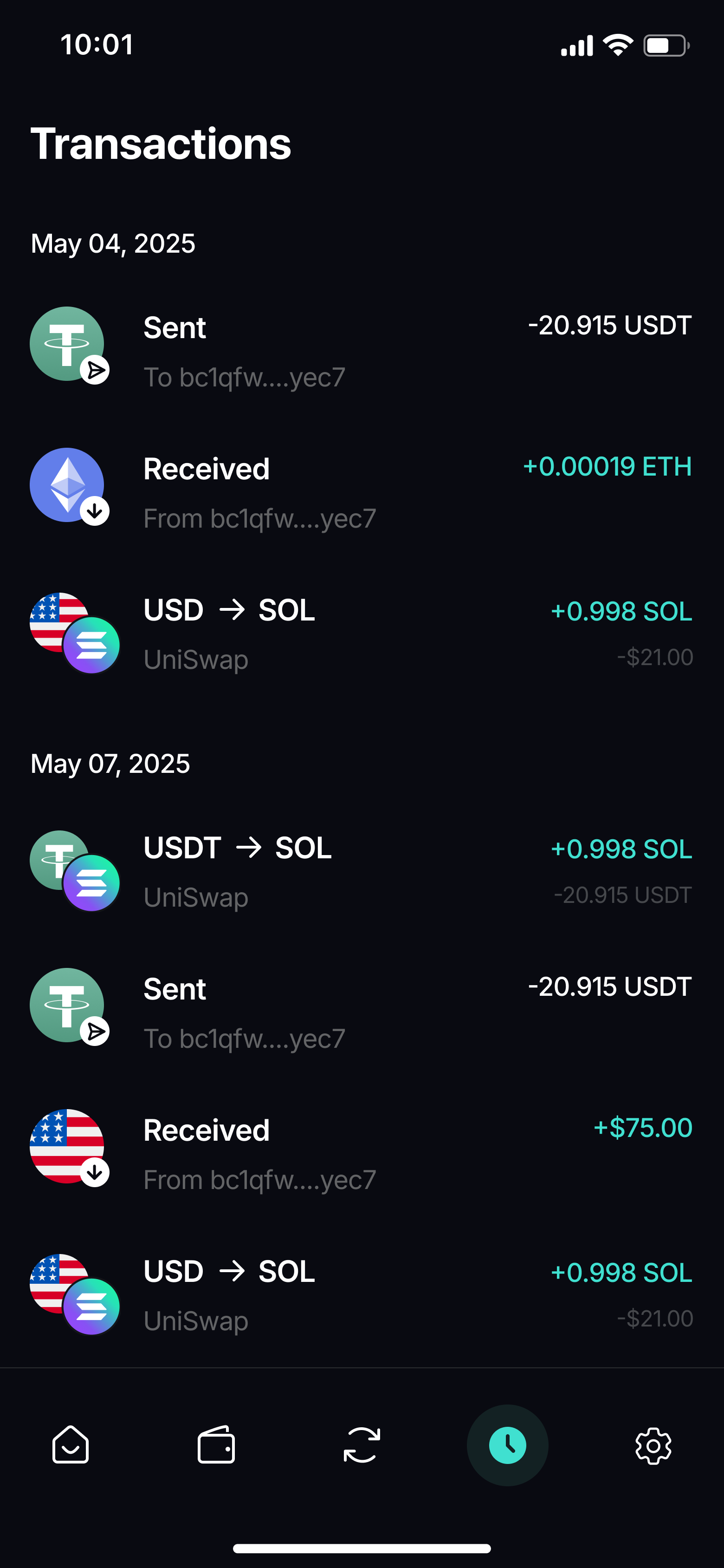 Dashboard crypto