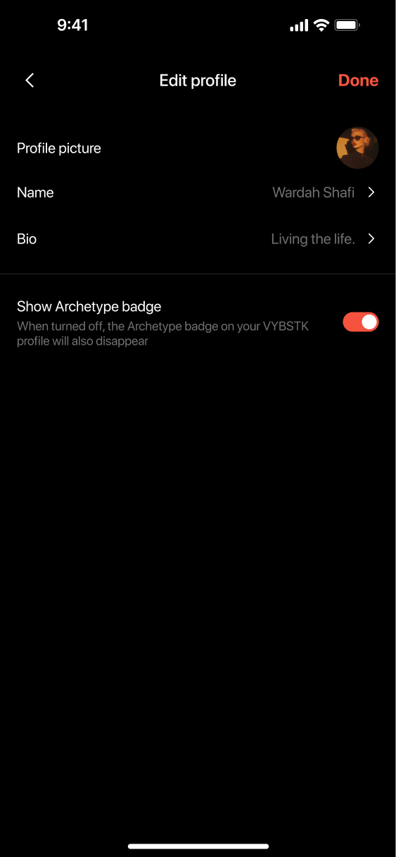 VYBScore screen 2