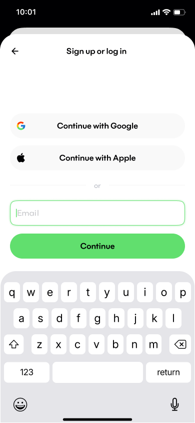 Onboarding screen