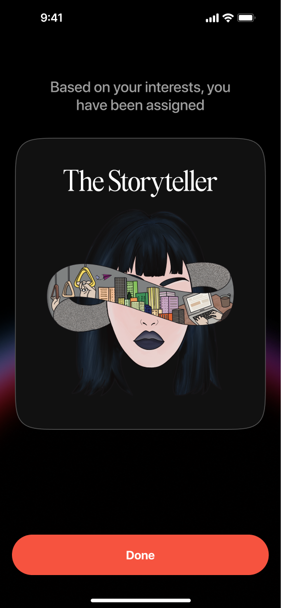 Archetypes screen
