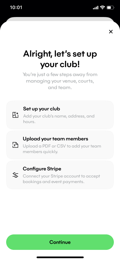 Onboarding screen