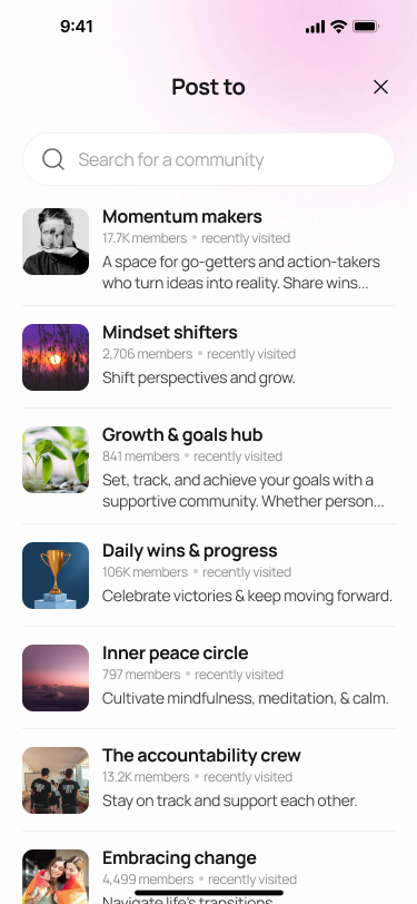 Community screen