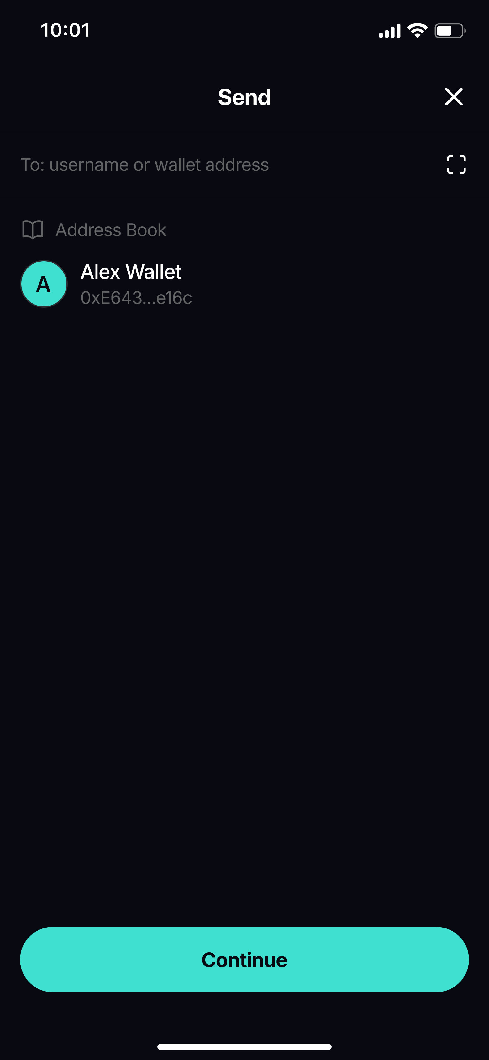 Send enter amount