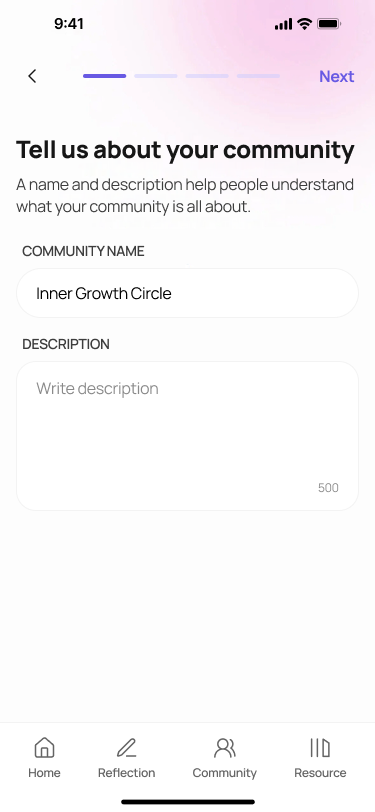 Community screen