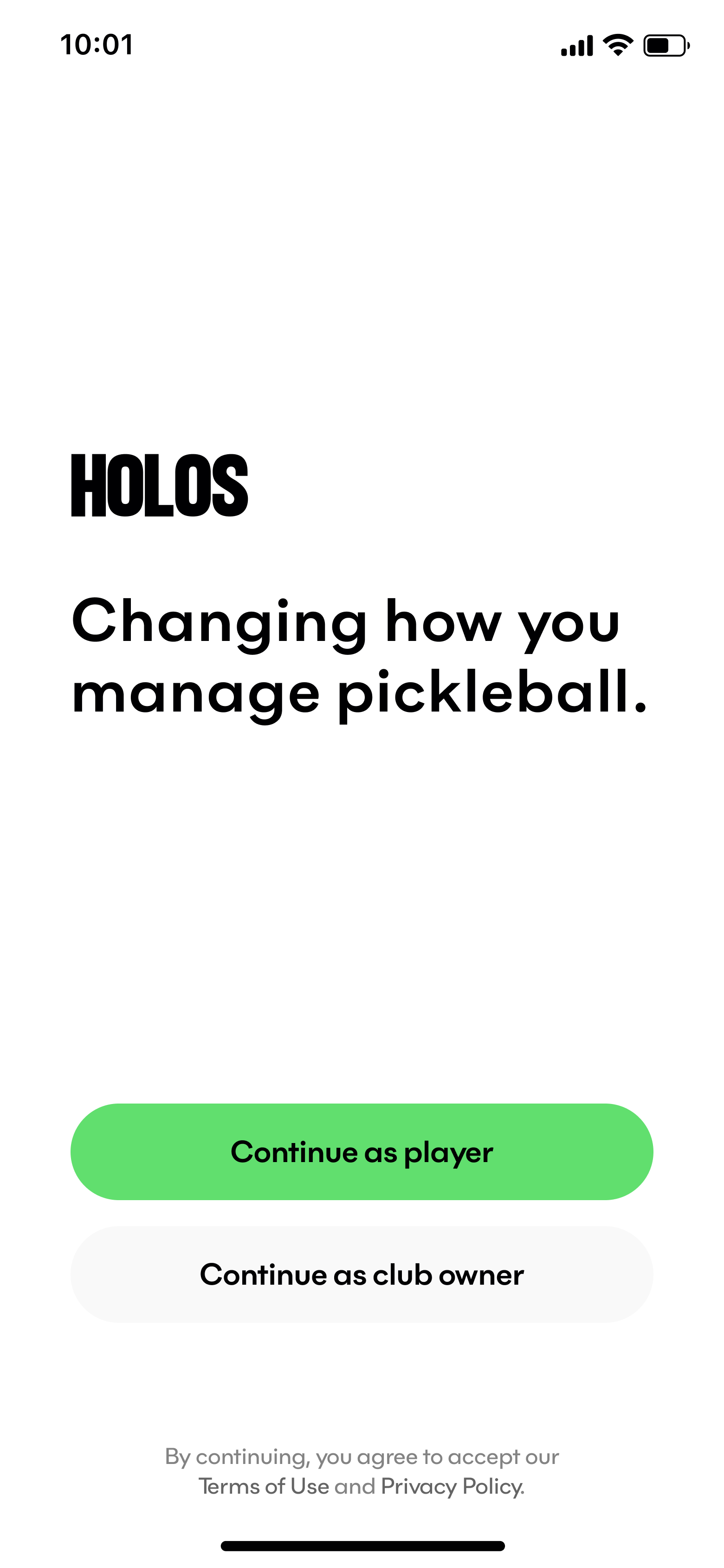 Holos app screen