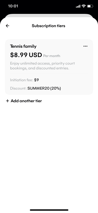 Settings screen