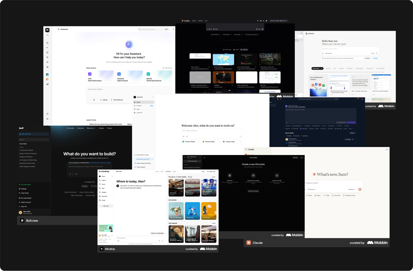 Competitive AI tools moodboard