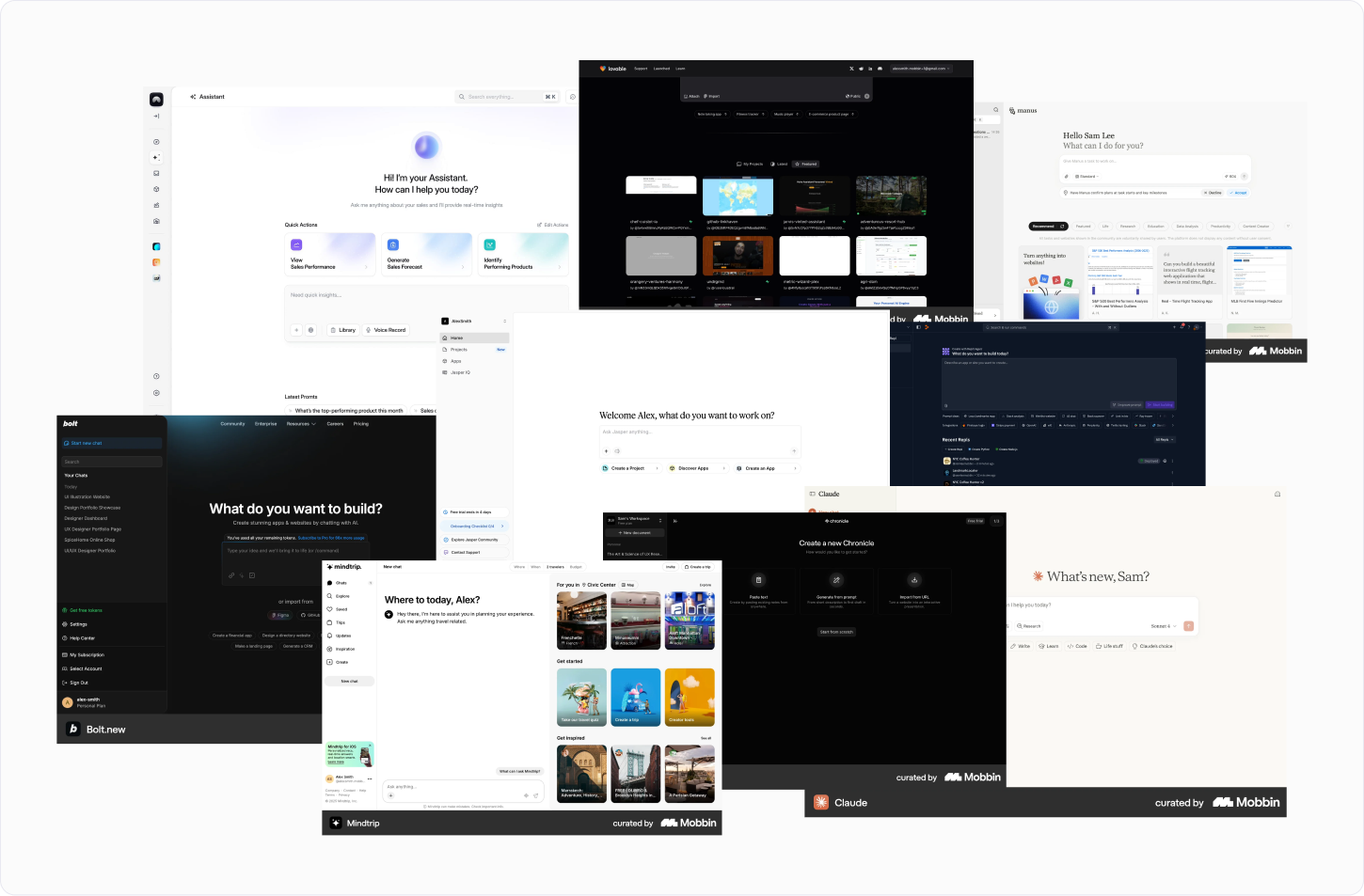 Competitive AI tools moodboard